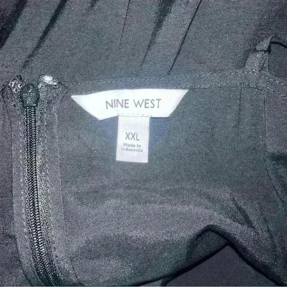 Nine West black linen like ruched midi dress 2X - Picture 5 of 7